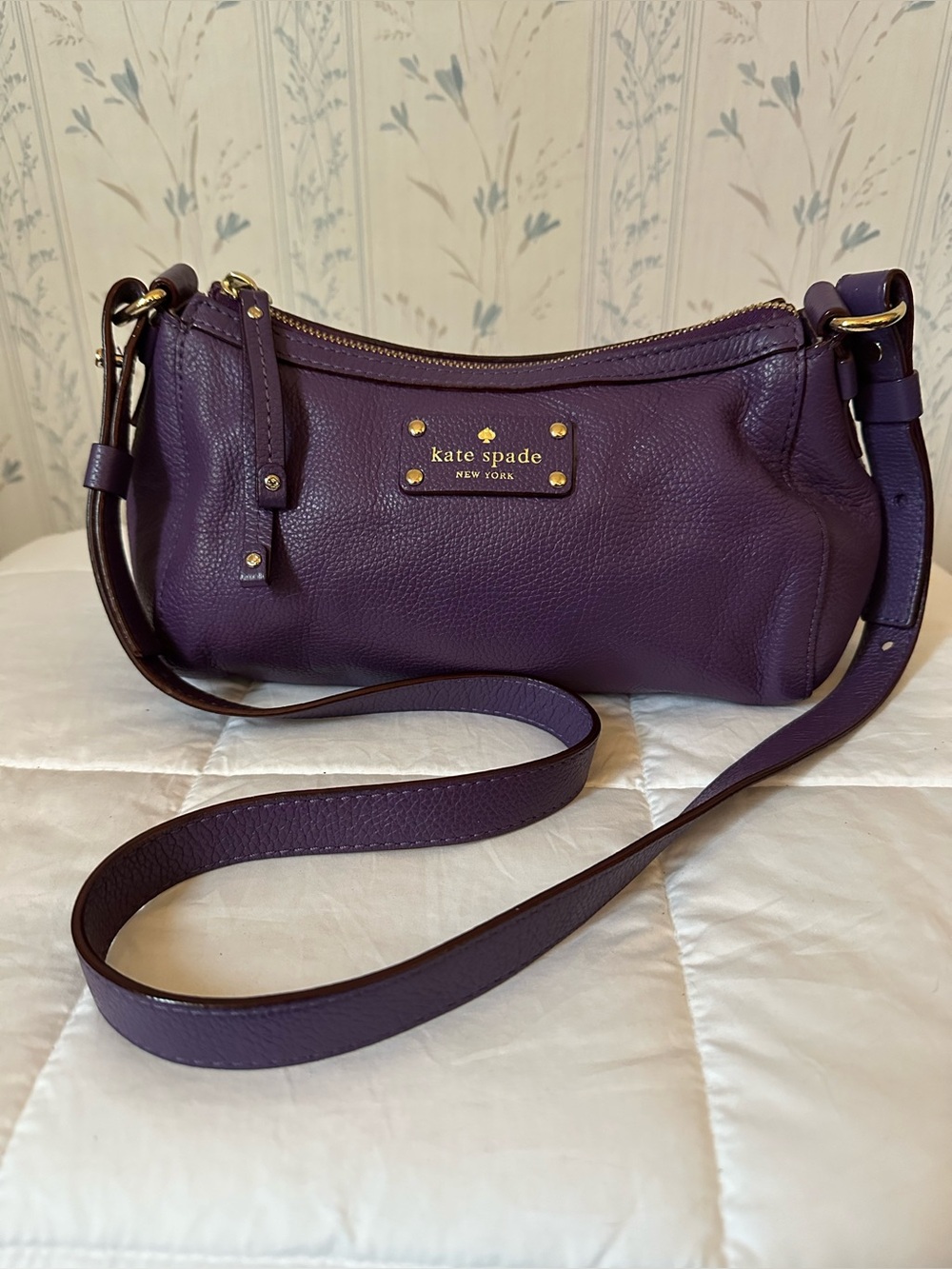 Kate Spade Purple Pebbled Leather Crossbody